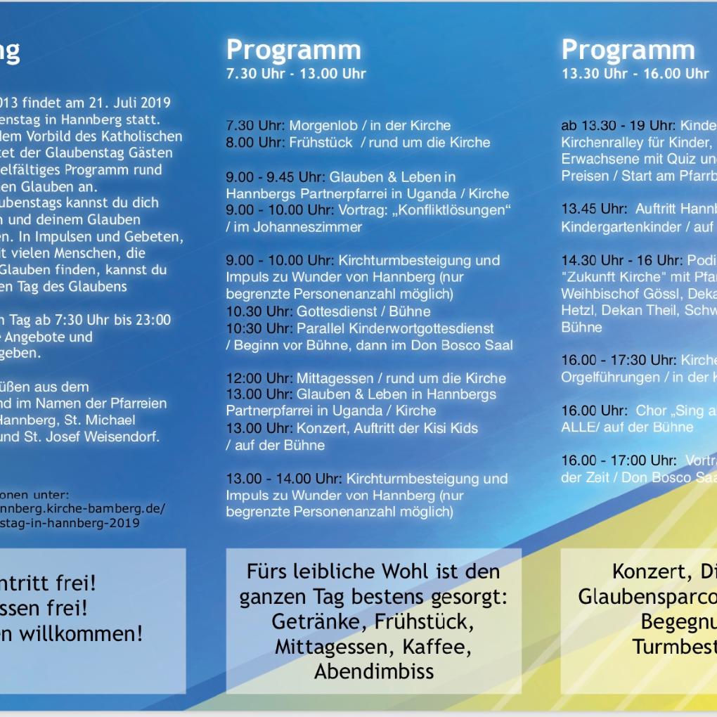 Programm Glaubenstag 2019