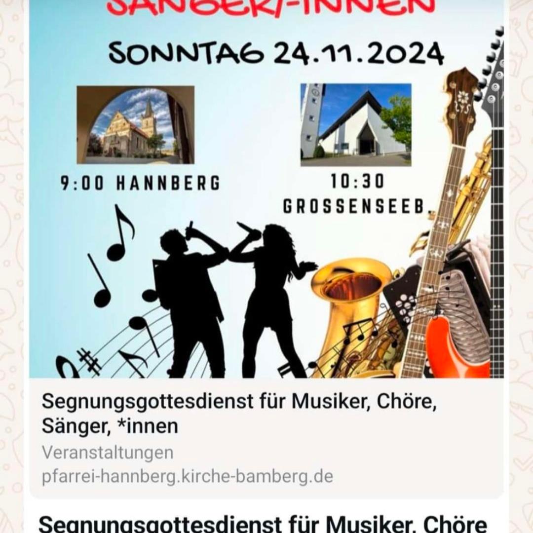 Segnungsgottesdienst f. Musiker*innen, Chöre und Sänger*innen