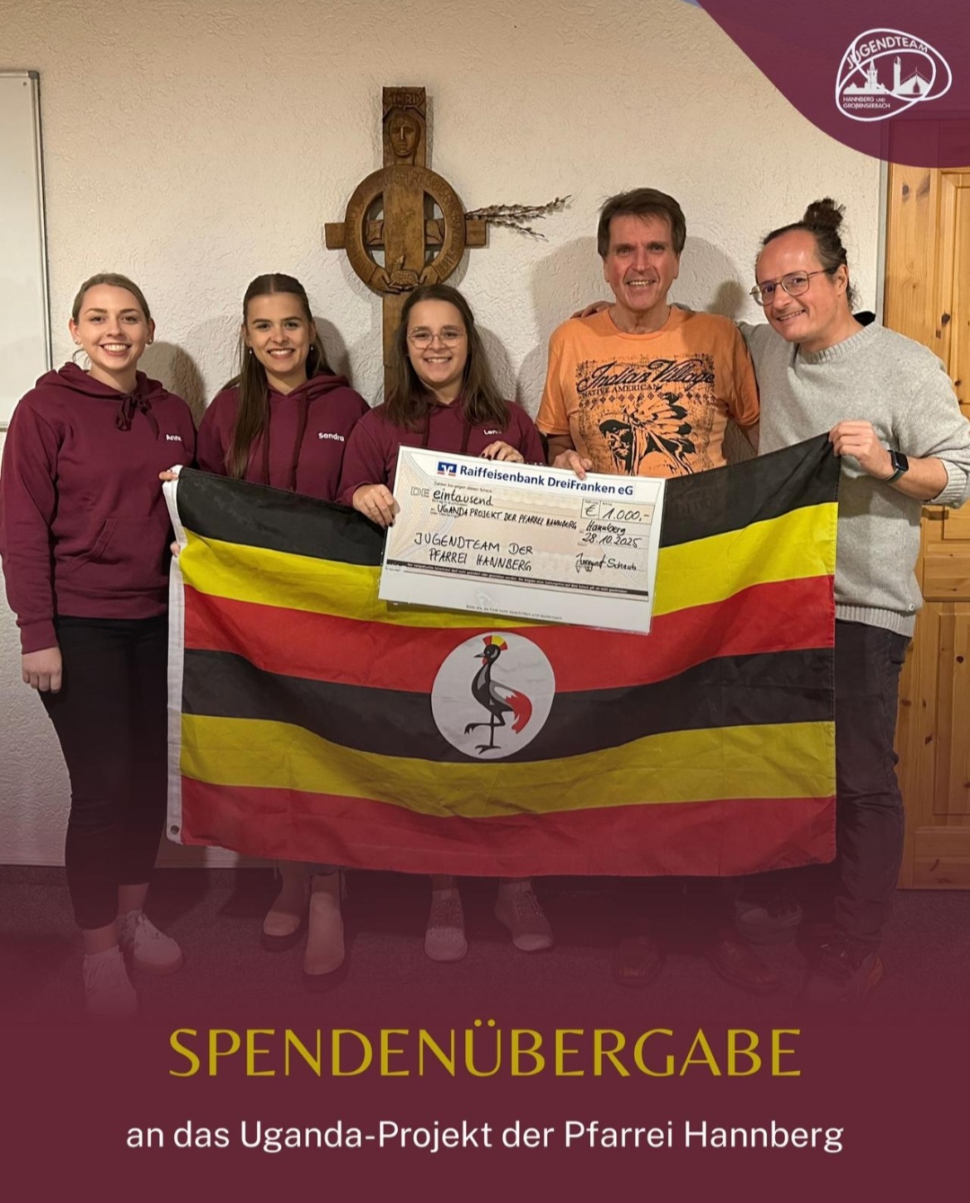 Spendenübergabe Jugendteam an Uganda Projekt